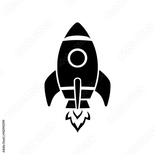 space rocket vector illustration icon design, silhouette, clipart