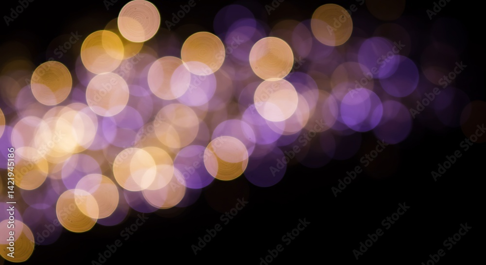 Obraz premium Festive Bokeh Lights - Gold and Purple Abstract