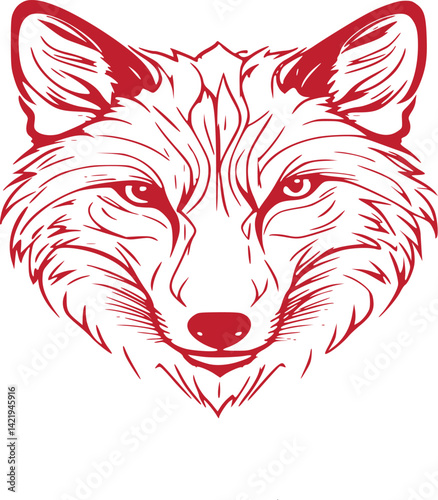 red fox vector illustration