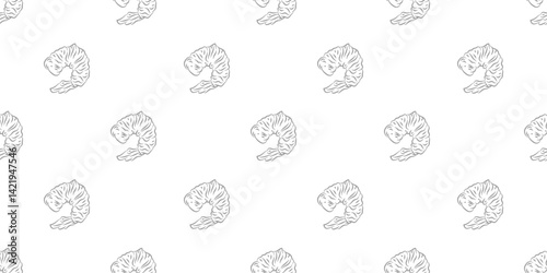 Seamless Tempura Shrimp Doodle Pattern background. Seafood Pattern Design. Fried Shrimp Seamless pattern Background. Crunchy Tempura Doodle Pattern.