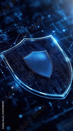 Obraz na płótnie Cybersecurity Shield: Digital Protection and Data Security w salonie