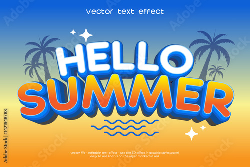 Hello summer editable text effect