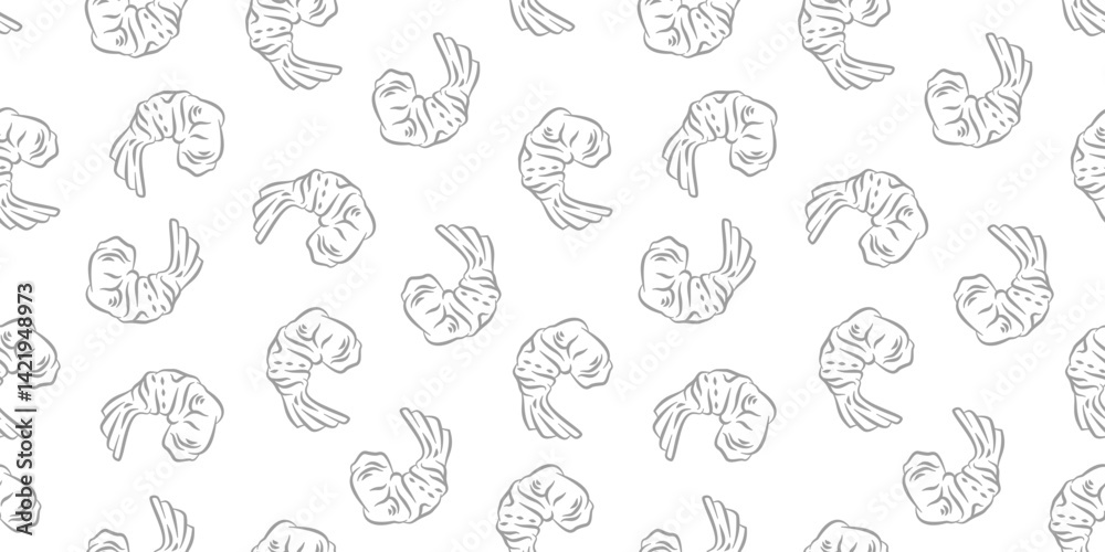Seamless Tempura Shrimp Doodle Pattern background. Seafood Pattern Design. Fried Shrimp Seamless pattern Background. Crunchy Tempura Doodle Pattern. Seamless Tempura Shrimp Doodle Pattern background. Seafood Pattern Design. Fried Shrimp Seamless pattern Background. Crunchy Tempura Doodle Pattern.