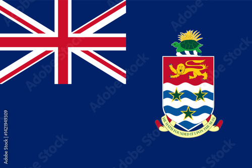 Cayman Island flag pattern background. Realistic national flag design. Abstract vector template.