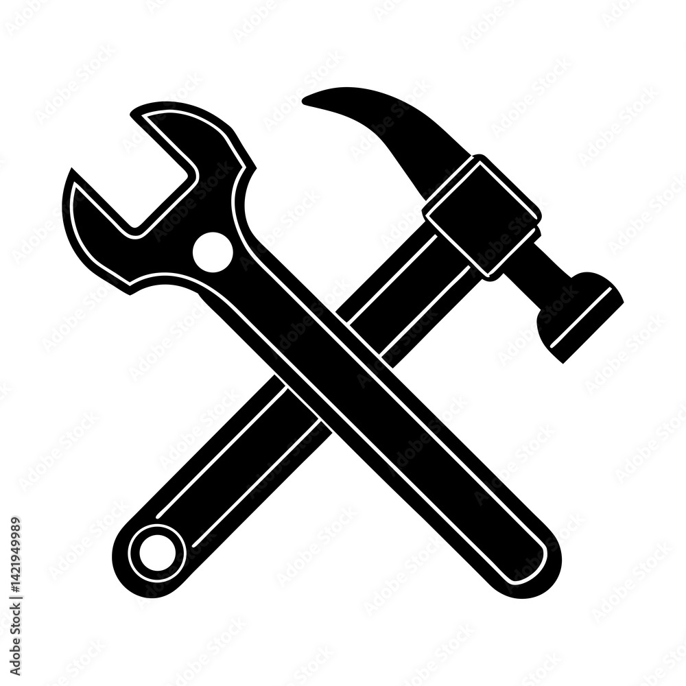 hammer and Wrench Icon on white background-01.png and eps hammer and Wrench Icon on white background-01.png and eps