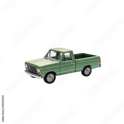 Classic Green Pickup Truck - Vintage Vehicle Rendering