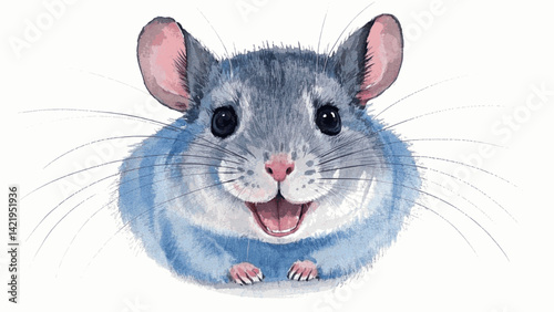 Chinchilla dreams isolated watercolor vector illustration svg 