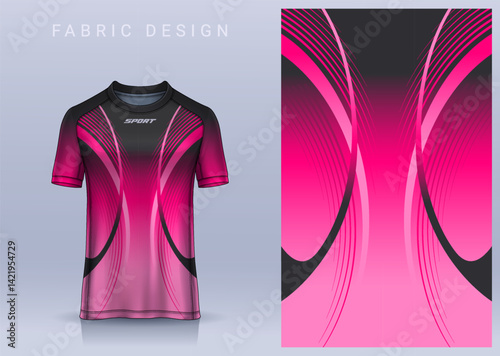 Fabric textile design for Sport t-shirt, Soccer jersey mockup for football club. uniform front view.	