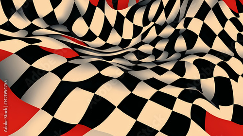 Obraz na płótnie An abstract representation of a political tension. the art style tessellating textures resembling a web, weave or weft. tessellation. illustration. Reality-Warped Weft. Illustration w salonie