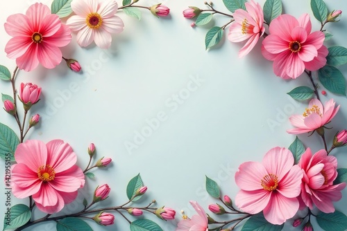 Subtle floral damask, delicate blossoms & leaves, damask wallpaper, repeat, plant