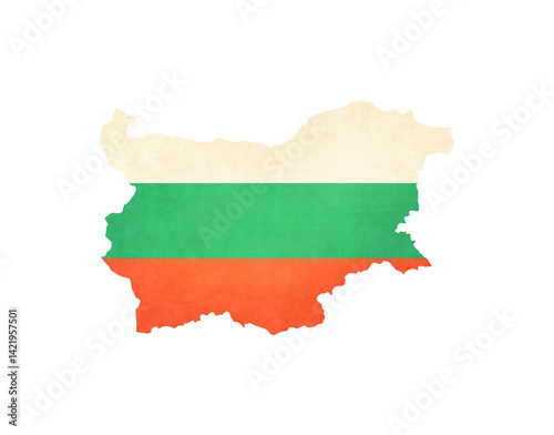 Free Download Isolated map of Bulgaria with flag in soft grunge and vintage style. - GFXLoad