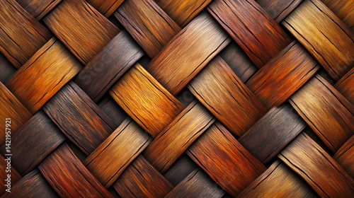 Oak cinnamon wood parquet basket weave floor texture, oak, cinnamon, wood, parquet, basket, weave, floor, texture, pattern. Aurora-Wrapped Weave. Illustration