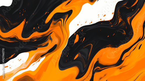 Obraz na płótnie Orange black halloween animation pattern white background. Arcane Textile. Illustration w salonie