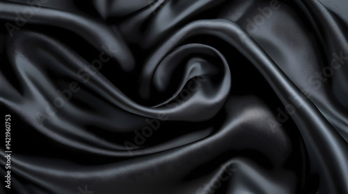 Obraz na płótnie Exotic dark matter fabric material twisting undulating. Celestial Fabric. Illustration w salonie