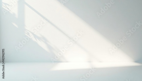 Soft, diffused light illuminates pristine white surface , pure, display, mockup
