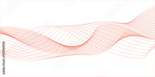 .Abstract light red futuristic blend waves lines technology background and sound wave lines on white background e. frequency flow business stripe gradient white vector technology template . 