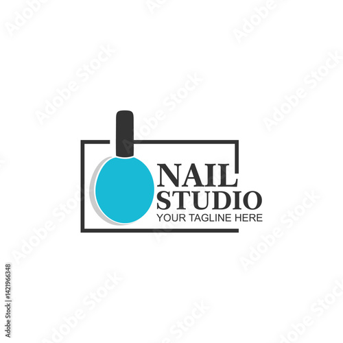 nail logo design for salon or nail studio with creative illustration