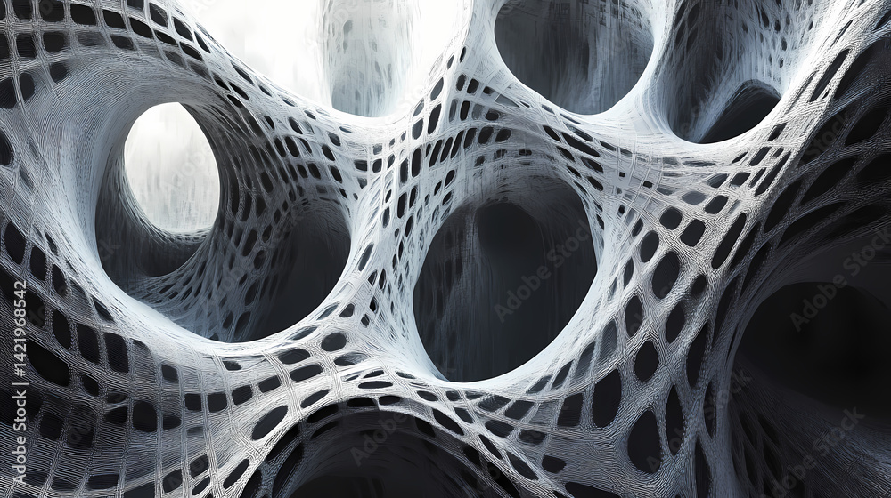 An abstract representation of a political tension. the art style tessellating textures resembling a web, weave or weft. tessellation. illustration. Reality-Warped Weft. Illustration