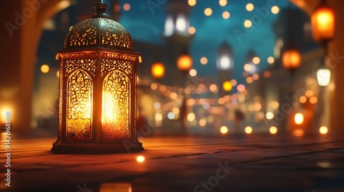 Explore ramadan lantern decoration ideas for a festive and bright celebration at night time scene view