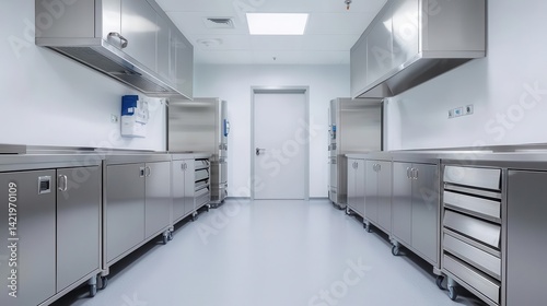 Wallpaper Mural Ultraluxury stainless steel medical diagnostics lab with seamless paneling, selfcleaning nanotechnology surfaces, and AIenhanced precision Torontodigital.ca