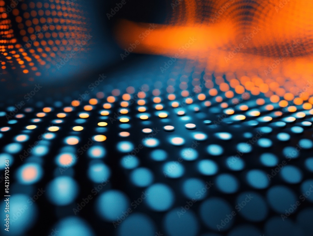 Abstract Blue and Orange Lightscape: A Digital Art Exploration