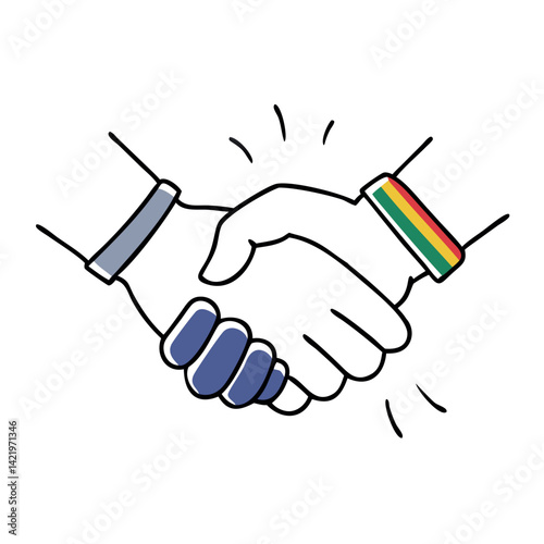 Handshake with rainbow armbands