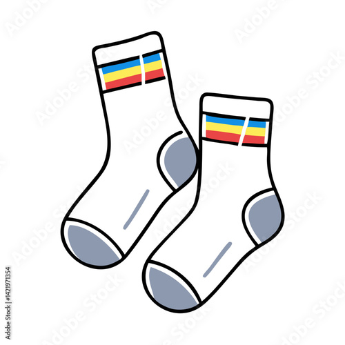 Socks with rainbow stripes