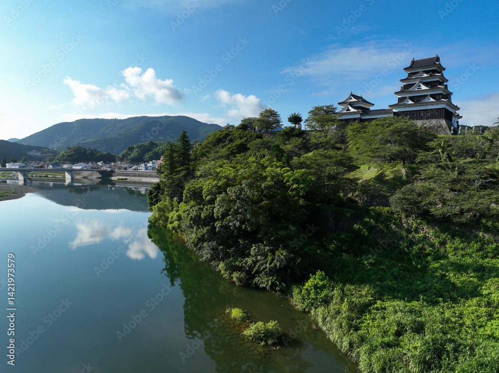 愛媛県大洲市 肱川から見た大洲城