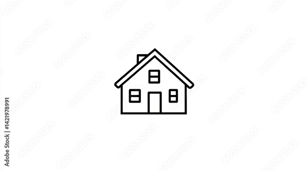 Simple Outline House Illustration Simple Outline House Illustration