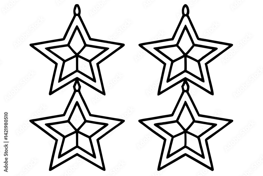 Obraz premium Geometric Star Ornament Vector Set