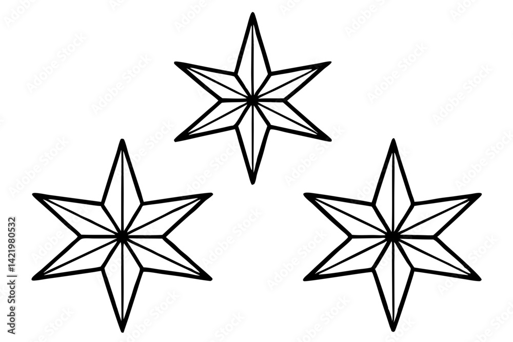 Obraz premium Geometric Star Ornament Vector Set