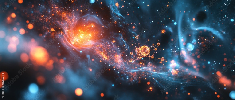 Cosmic Nebula: A Digital Abstract of Celestial Dance