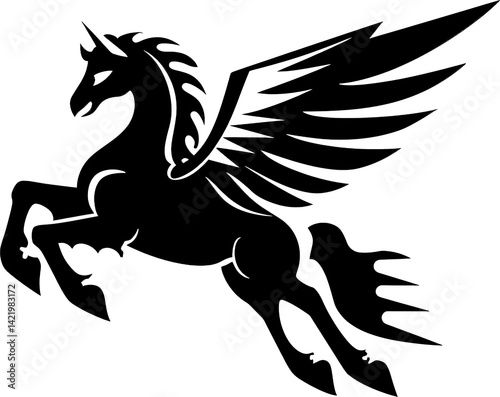 Wallpaper Mural Majestic winged horse silhouette Torontodigital.ca