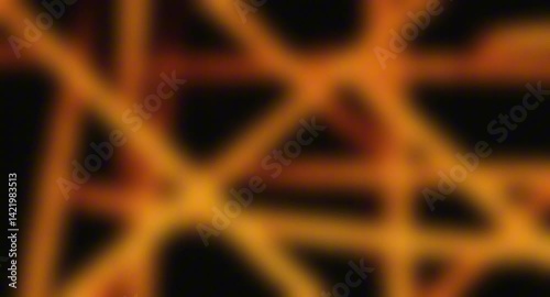 Abstract orange blurred lines or streaks moving across a black background, offering copy space. Dynamic soft focus light trails animation, moody and energetic.