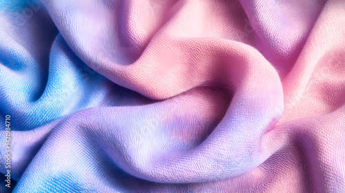 Soft pastel pink, purple, and blue fabric texture. Titan-Stitched Fabric. Illustration