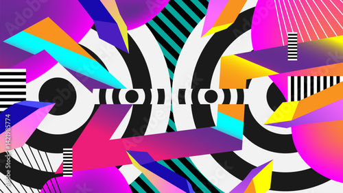 Abstract colorful optical illusion geometric patterns