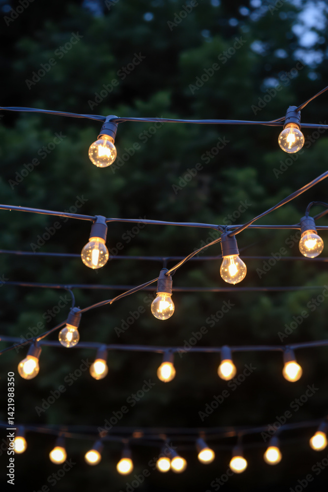 Obraz premium string lights illuminate the night with a warm and inviting glow