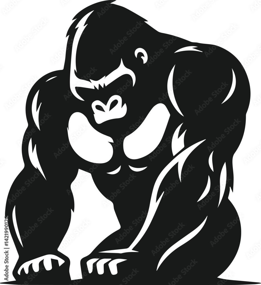 Strong gorilla vector silhouette Strong gorilla vector silhouette