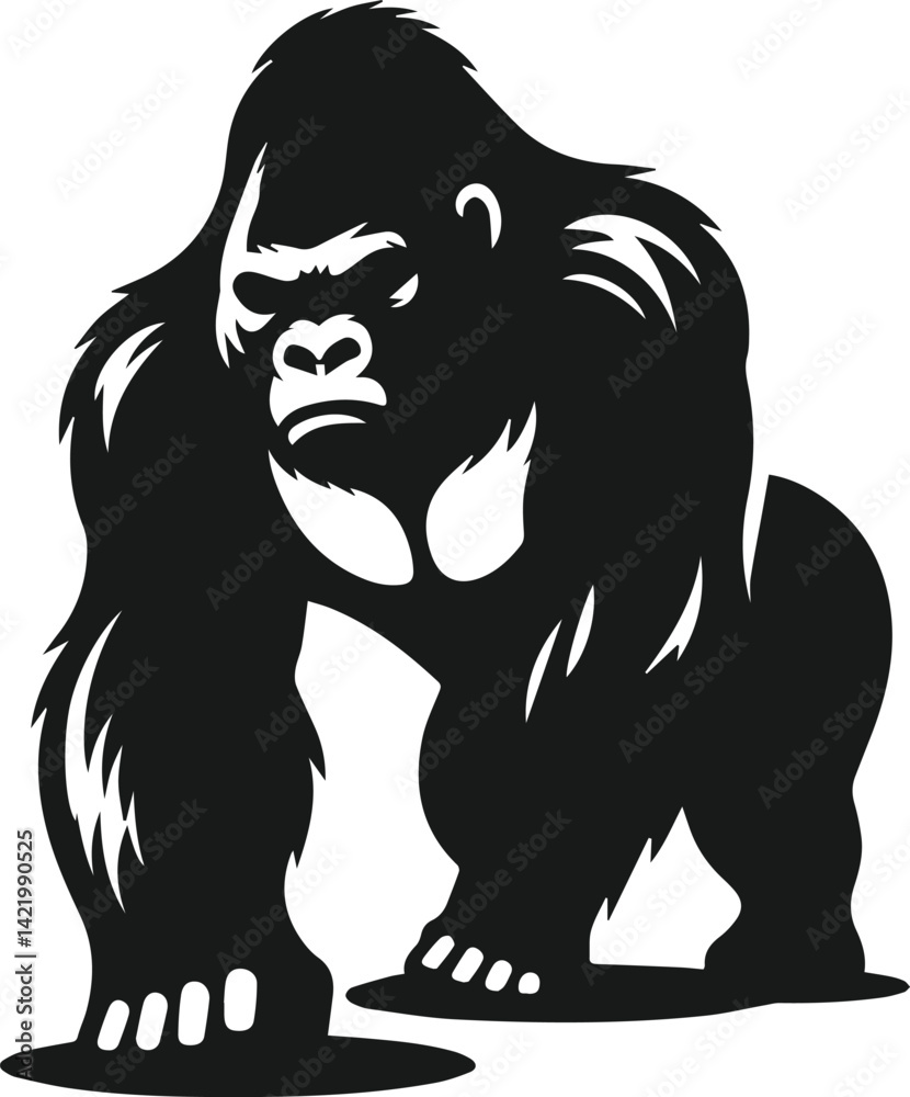 Fototapeta premium Strong gorilla vector silhouette