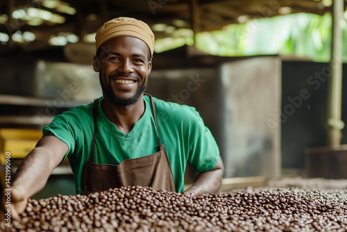 black man working in warehouse