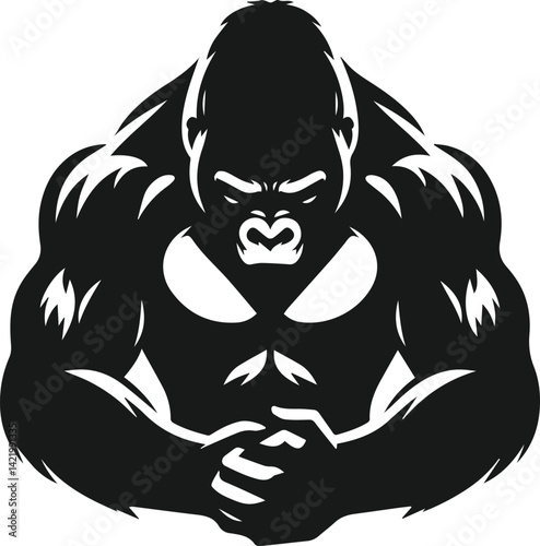 Wallpaper Mural Strong gorilla vector silhouette Torontodigital.ca