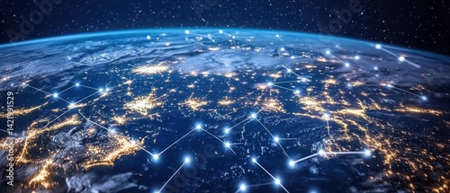 Obraz na płótnie Global Network: Interconnected World w salonie