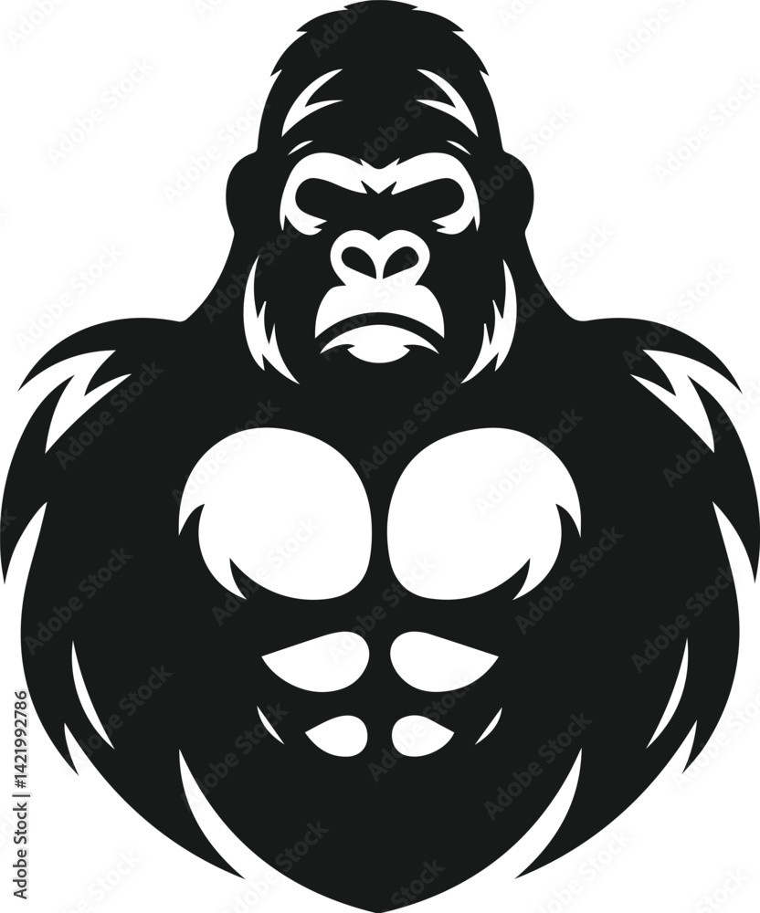 Obraz premium Strong gorilla vector silhouette