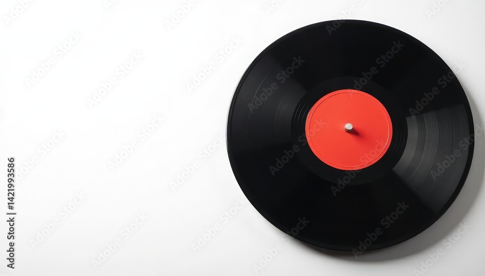 Fototapeta premium Studio shot of a turntable with vinyl record on white background , isolated object, texture, disc
