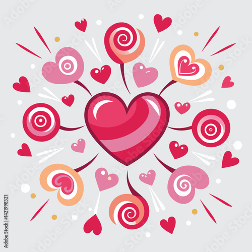 Red and Black Heart Patterns Clipart,
Cute Love Heart Design with Dots and Stripes,
Hand-Drawn Red Hearts with Decorative Patterns.