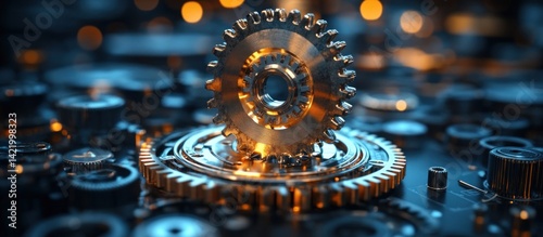 Wallpaper Mural Intricate Machinery: A Close-Up of Gears and Cogs Torontodigital.ca