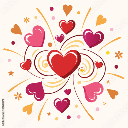 Red and Black Heart Patterns Clipart,
Cute Love Heart Design with Dots and Stripes,
Hand-Drawn Red Hearts with Decorative Patterns.