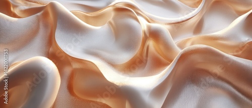 Elegant Draped Fabric: Luxurious Peach Silk Texture