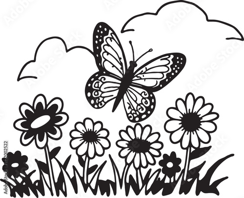 Vector illustration of a Butterfly for use in an E-Book created using generative AI