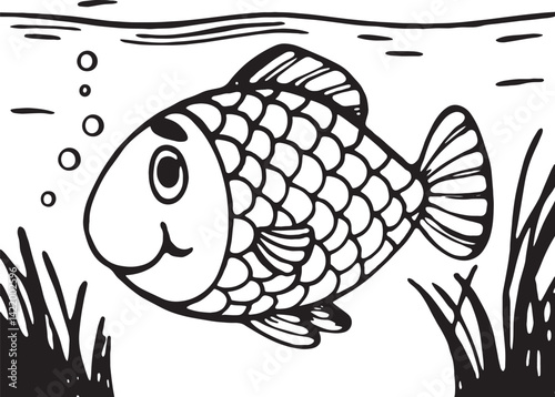 Vector illustration of a Fish for use in an E-Book created using generative AI